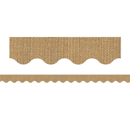 Teacher Created Resources Burlap Scalloped Rolled Border, 3PK TCR8956-3